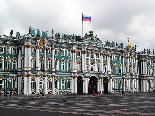 Winter Palace is one of the Russian castles to visit for an unforgettable experience