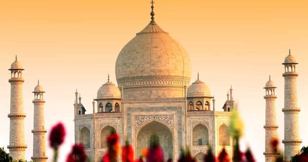 the Taj Mahal constructed by the famous Mughal Emperor that built-in 1632 for his beloved wife, Mumtaz.